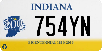 IN license plate 754YN