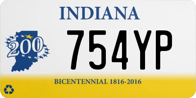 IN license plate 754YP