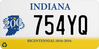 IN license plate 754YQ