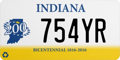 IN license plate 754YR