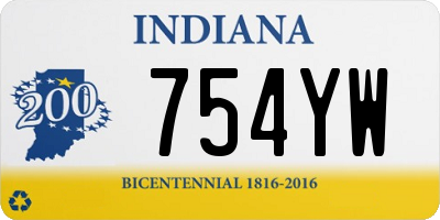 IN license plate 754YW