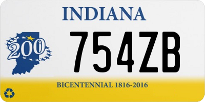 IN license plate 754ZB