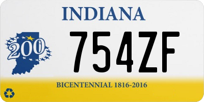 IN license plate 754ZF