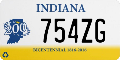 IN license plate 754ZG