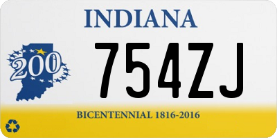 IN license plate 754ZJ