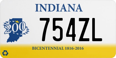 IN license plate 754ZL