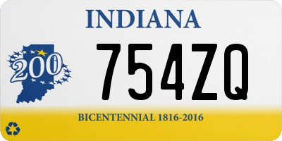 IN license plate 754ZQ