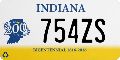 IN license plate 754ZS