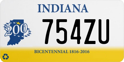 IN license plate 754ZU