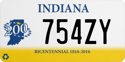 IN license plate 754ZY