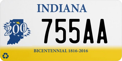 IN license plate 755AA