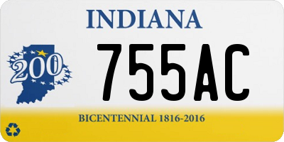 IN license plate 755AC