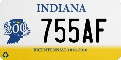 IN license plate 755AF