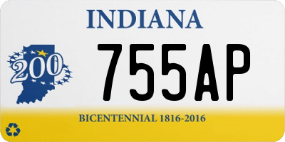 IN license plate 755AP