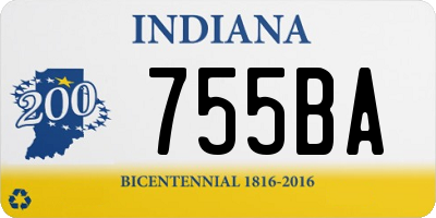 IN license plate 755BA