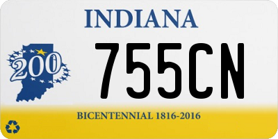 IN license plate 755CN