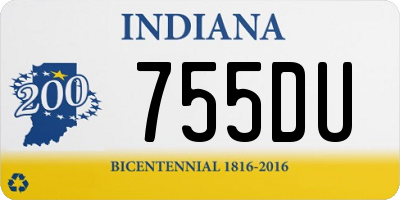 IN license plate 755DU