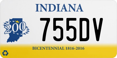 IN license plate 755DV