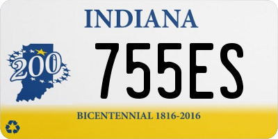 IN license plate 755ES