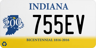 IN license plate 755EV