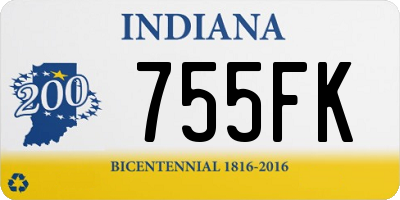 IN license plate 755FK