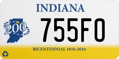 IN license plate 755FO