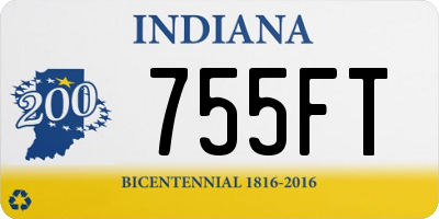 IN license plate 755FT