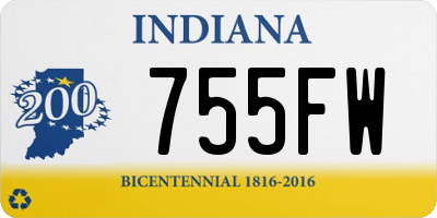 IN license plate 755FW