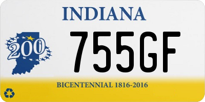 IN license plate 755GF