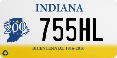 IN license plate 755HL