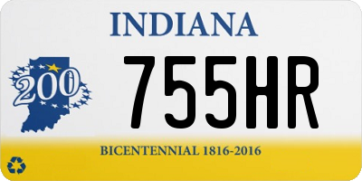 IN license plate 755HR