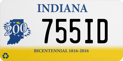 IN license plate 755ID