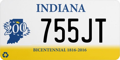 IN license plate 755JT