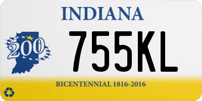 IN license plate 755KL