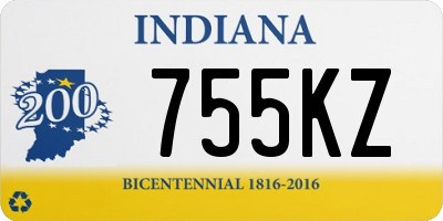 IN license plate 755KZ