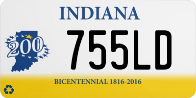 IN license plate 755LD