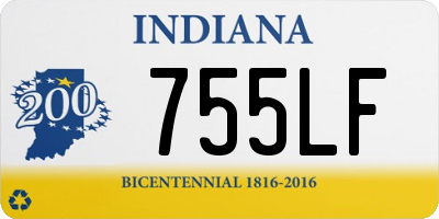 IN license plate 755LF