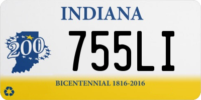 IN license plate 755LI