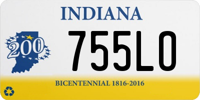 IN license plate 755LO