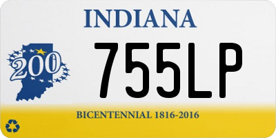 IN license plate 755LP