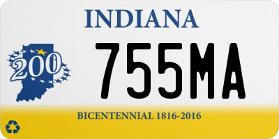 IN license plate 755MA