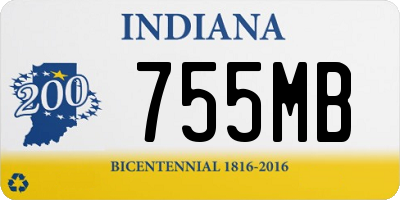 IN license plate 755MB