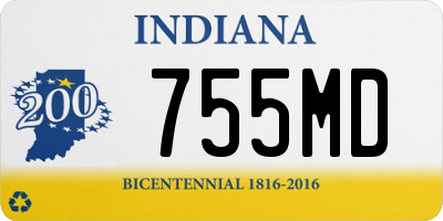 IN license plate 755MD