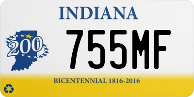 IN license plate 755MF