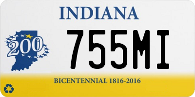 IN license plate 755MI