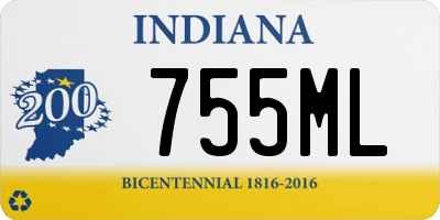 IN license plate 755ML