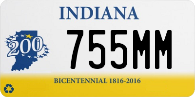 IN license plate 755MM