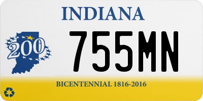 IN license plate 755MN