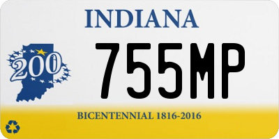 IN license plate 755MP