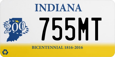 IN license plate 755MT